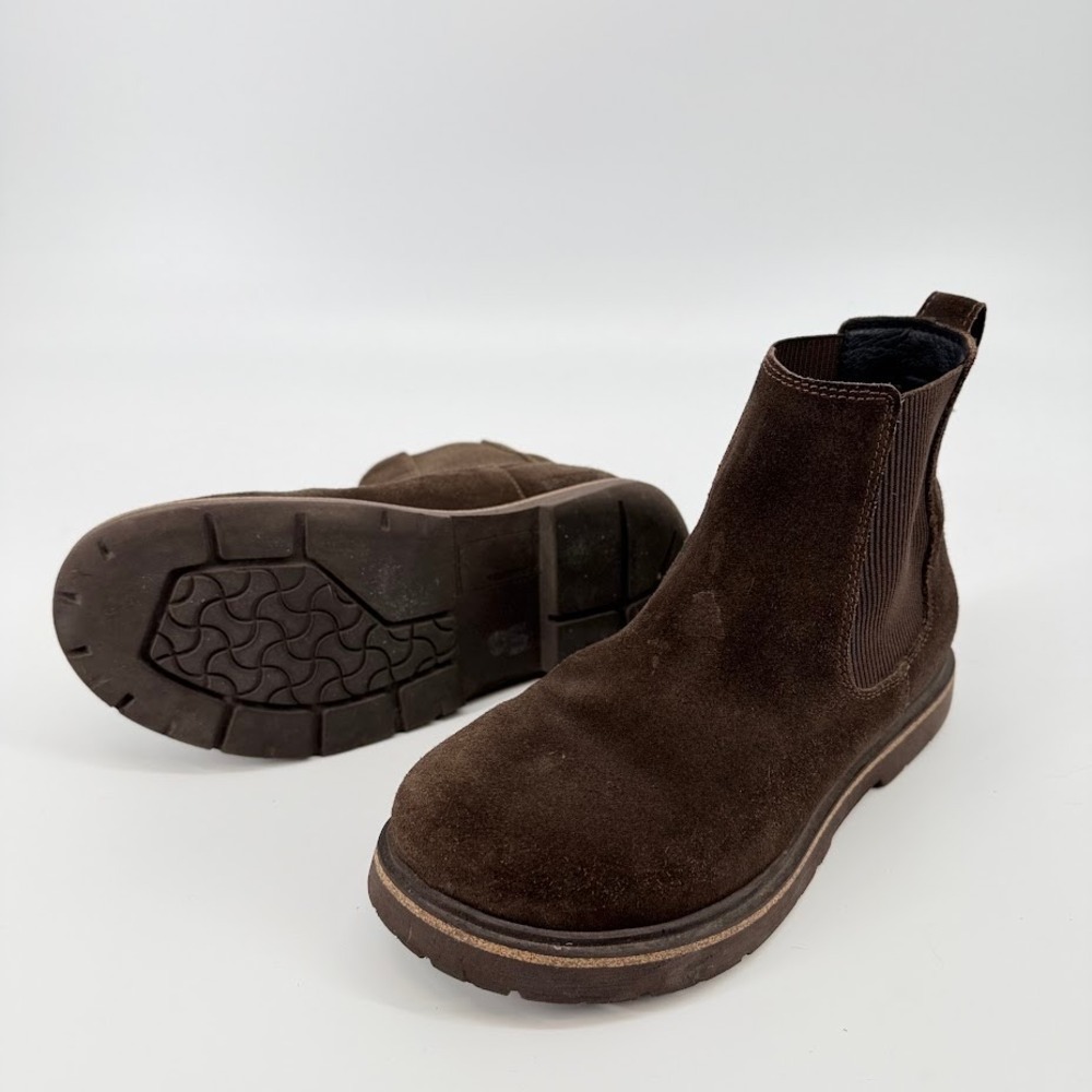 Birkenstock Highwood Slip-On Chelsea Boots Mens 42N Brown Suede Lug Sole *READ*
